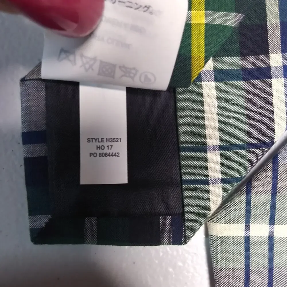 Crewcuts By J Crew Boys Cotton Tie Dudley Plaid Tie Blue Green Black Yellow 42